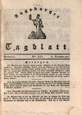 Augsburger Tagblatt Samstag 17. Dezember 1831