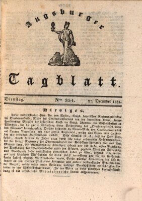 Augsburger Tagblatt Dienstag 27. Dezember 1831