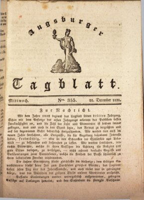 Augsburger Tagblatt Mittwoch 28. Dezember 1831