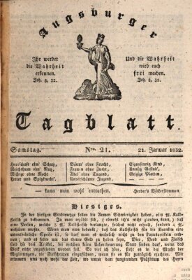 Augsburger Tagblatt Samstag 21. Januar 1832