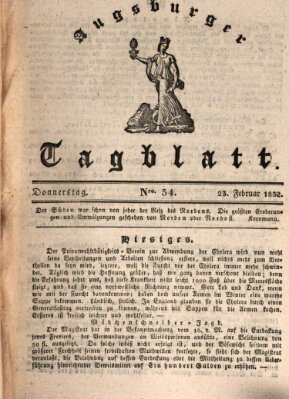 Augsburger Tagblatt Donnerstag 23. Februar 1832