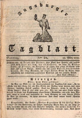 Augsburger Tagblatt Sonntag 18. März 1832