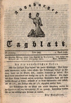 Augsburger Tagblatt Sonntag 1. April 1832