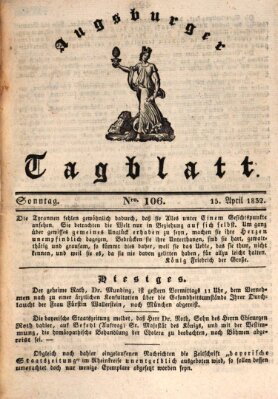 Augsburger Tagblatt Sonntag 15. April 1832