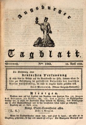 Augsburger Tagblatt Mittwoch 18. April 1832