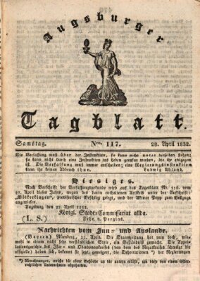 Augsburger Tagblatt Samstag 28. April 1832