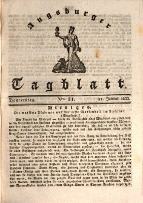 Augsburger Tagblatt Donnerstag 31. Januar 1833