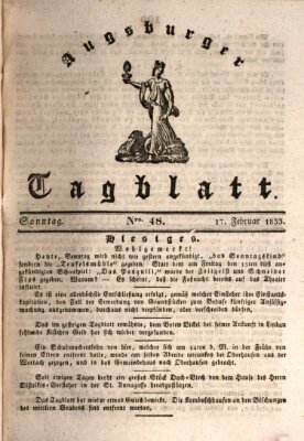 Augsburger Tagblatt Sonntag 17. Februar 1833