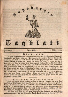 Augsburger Tagblatt Freitag 1. März 1833