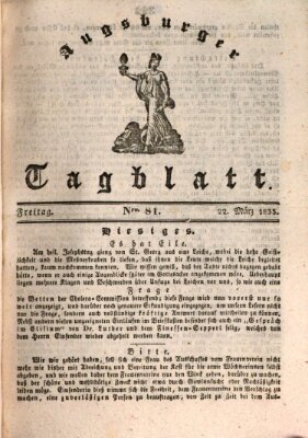 Augsburger Tagblatt Freitag 22. März 1833