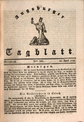 Augsburger Tagblatt Mittwoch 10. April 1833