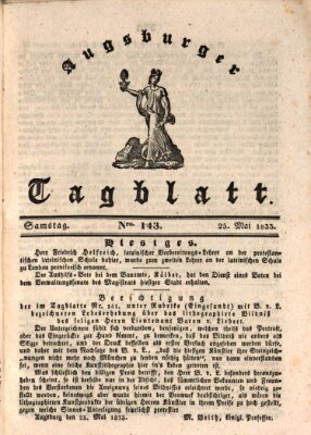Augsburger Tagblatt Samstag 25. Mai 1833