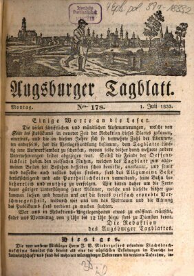 Augsburger Tagblatt Montag 1. Juli 1833