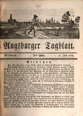 Augsburger Tagblatt Mittwoch 31. Juli 1833