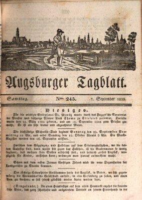 Augsburger Tagblatt Samstag 7. September 1833