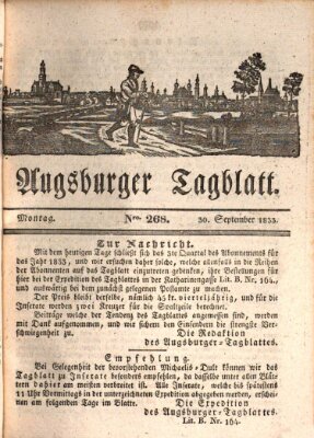 Augsburger Tagblatt Montag 30. September 1833