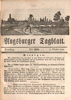 Augsburger Tagblatt Dienstag 1. Oktober 1833