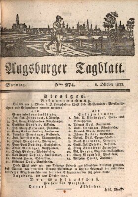 Augsburger Tagblatt Sonntag 6. Oktober 1833