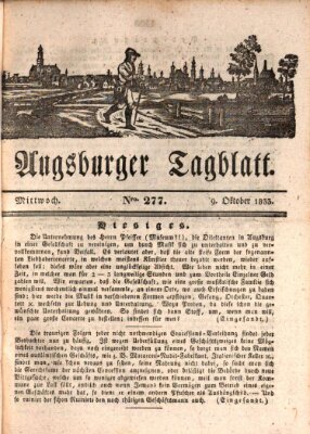 Augsburger Tagblatt Mittwoch 9. Oktober 1833