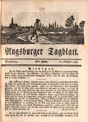 Augsburger Tagblatt Samstag 12. Oktober 1833