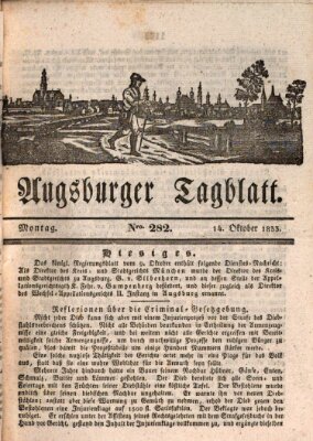 Augsburger Tagblatt Montag 14. Oktober 1833