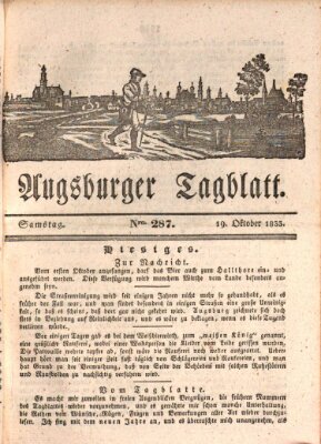 Augsburger Tagblatt Samstag 19. Oktober 1833