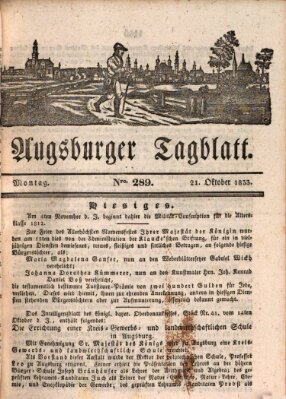 Augsburger Tagblatt Montag 21. Oktober 1833