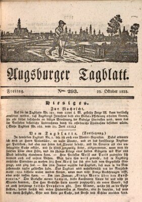 Augsburger Tagblatt Freitag 25. Oktober 1833