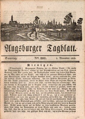 Augsburger Tagblatt Samstag 2. November 1833