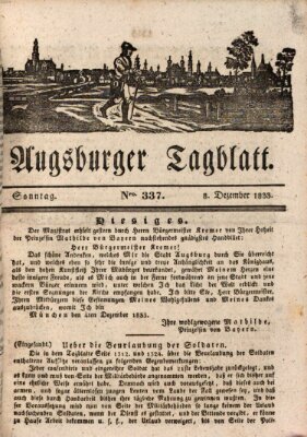 Augsburger Tagblatt Sonntag 8. Dezember 1833