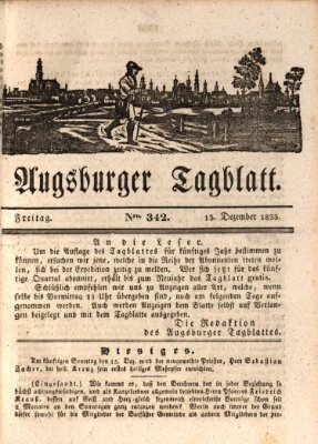 Augsburger Tagblatt Freitag 13. Dezember 1833
