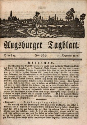 Augsburger Tagblatt Dienstag 31. Dezember 1833