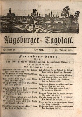 Augsburger Tagblatt Mittwoch 22. Januar 1834