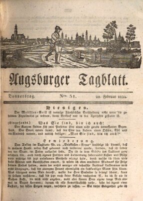 Augsburger Tagblatt Donnerstag 20. Februar 1834