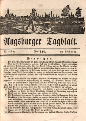 Augsburger Tagblatt Dienstag 22. April 1834