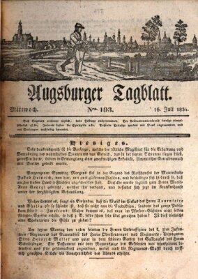 Augsburger Tagblatt Mittwoch 16. Juli 1834