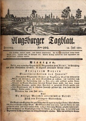 Augsburger Tagblatt Freitag 25. Juli 1834