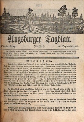 Augsburger Tagblatt Donnerstag 11. September 1834