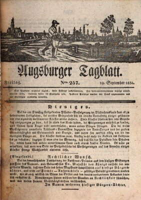 Augsburger Tagblatt Freitag 19. September 1834