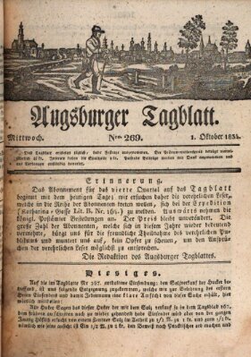 Augsburger Tagblatt Mittwoch 1. Oktober 1834