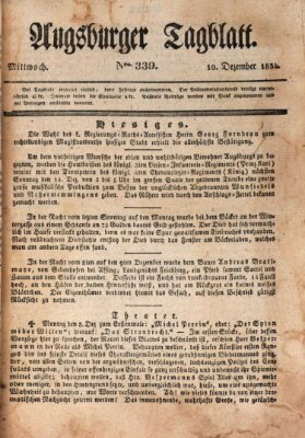 Augsburger Tagblatt Mittwoch 10. Dezember 1834