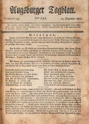 Augsburger Tagblatt Donnerstag 11. Dezember 1834