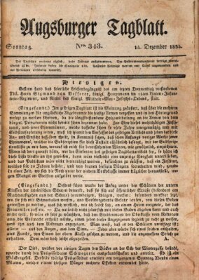 Augsburger Tagblatt Sonntag 14. Dezember 1834