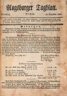 Augsburger Tagblatt Dienstag 16. Dezember 1834