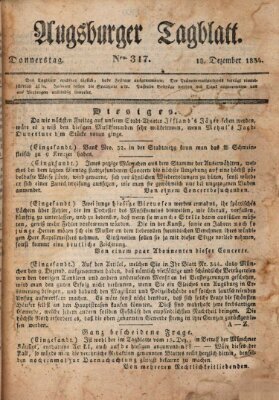 Augsburger Tagblatt Donnerstag 18. Dezember 1834