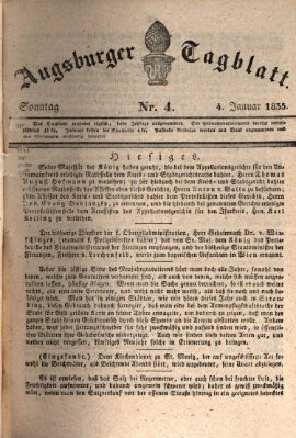 Augsburger Tagblatt Sonntag 4. Januar 1835