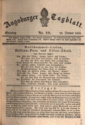 Augsburger Tagblatt Sonntag 18. Januar 1835