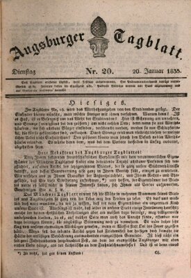 Augsburger Tagblatt Dienstag 20. Januar 1835