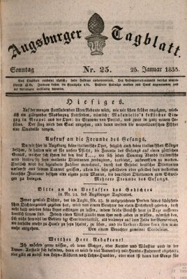 Augsburger Tagblatt Sonntag 25. Januar 1835