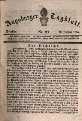 Augsburger Tagblatt Dienstag 27. Januar 1835